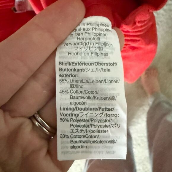 J. Crew Linen Cotton Blend Pull on Skirt with Scallop Edge in Red Size 8 - Picture 6 of 6